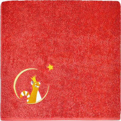 serviette de bain panda roux terracotta personnalisable (70 x 140 cm)