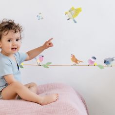 fleurs et oiseaux en rose et lilas 450 x 11,5 cm joli design classique pour filles Magnifique frise murale pour chambre d'enfant et bébé 