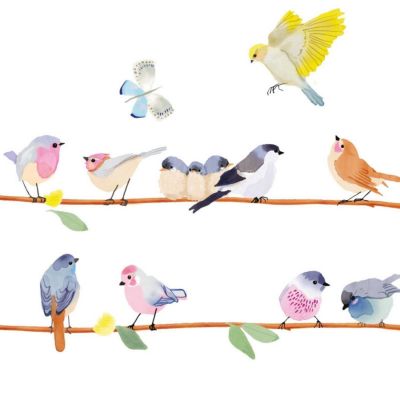 Frise adhésive sticker Branche d'oiseaux (5 m)