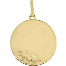 Médaille ronde Branche de laurier (or jaune 750°)  par Berceau magique bijoux