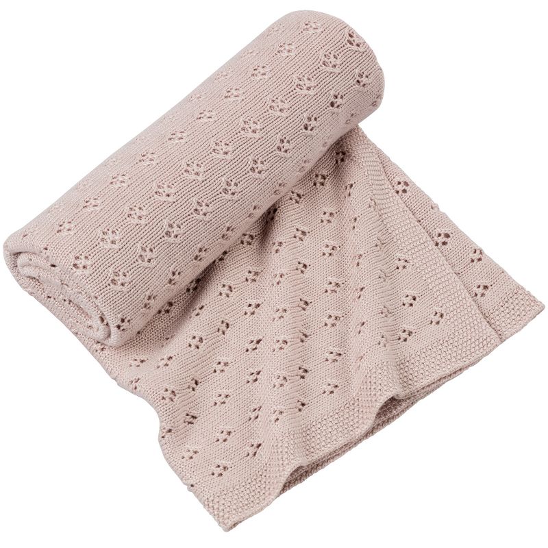 Couverture en bambou ajourée rose poudré (80 x 100 cm) Cotton&Sweets