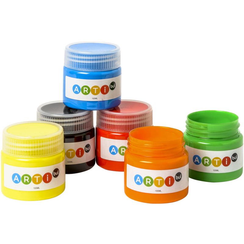 6 pots de peinture à doigts Oxybul