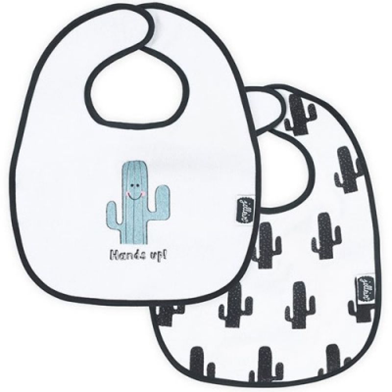 Lot de 2 bavoirs à velcro Cactus Jollein