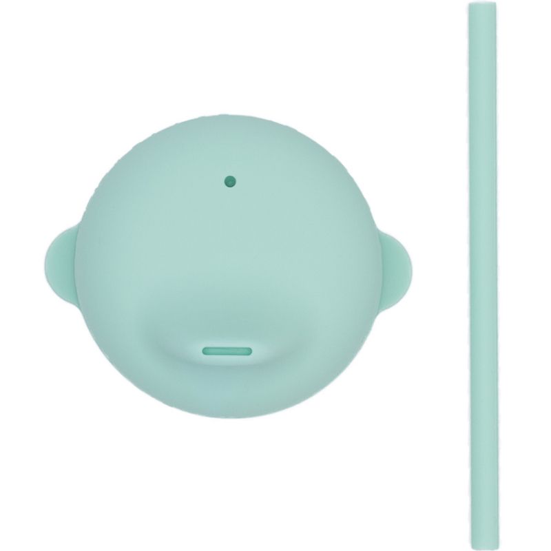 Bec anti-fuite + mini paille pour gobelet en silicone vert menthe We Might Be Tiny