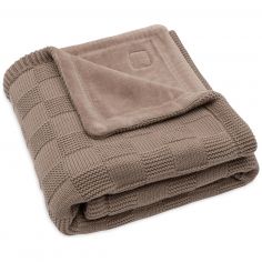 Couverture en polaire Box Knit Milky Coffee (75 x 100 cm) - Jollein