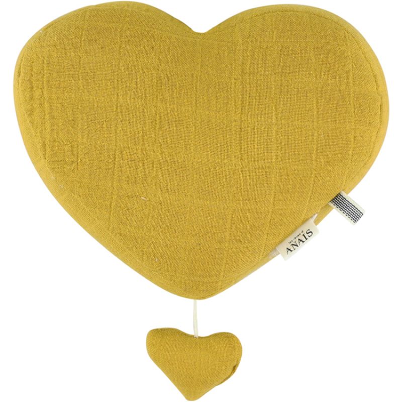 Coeur musical à suspendre Bliss jaune moutarde Les Rêves d'Anaïs