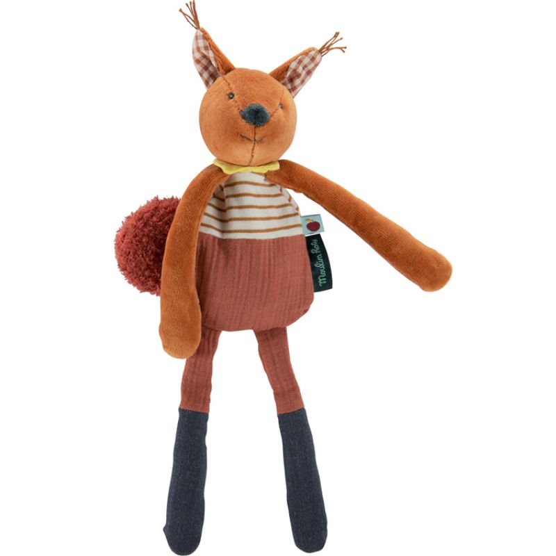 Hochet peluche Harry l'écureuil Pomme des Bois (30 cm) Moulin Roty