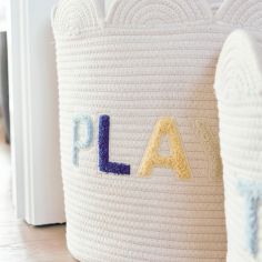 Panier de rangement Fleur écru (35 x 35 cm)