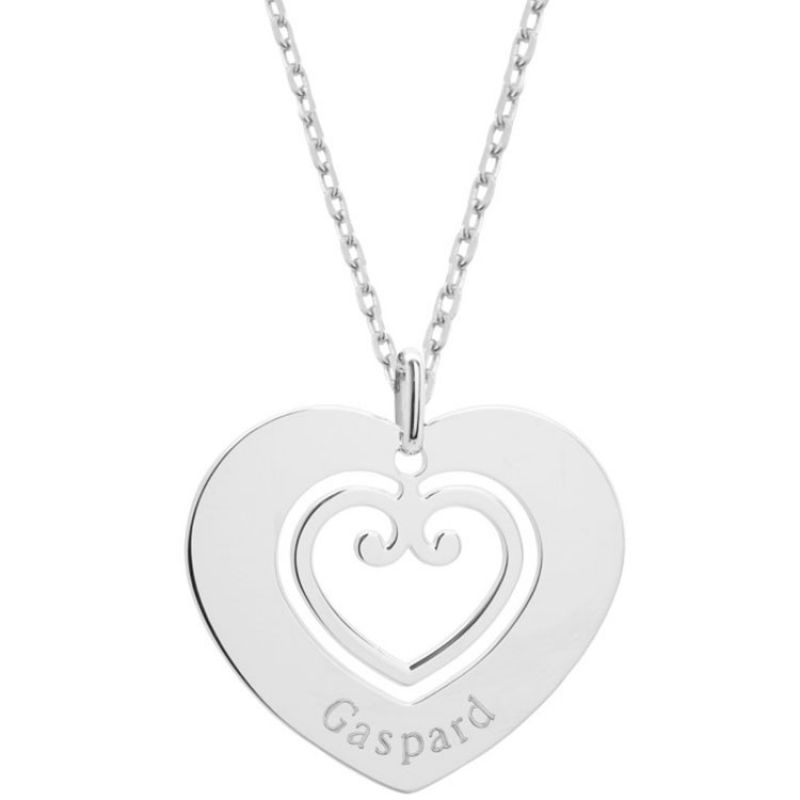 Collier Coeur sacré (argent 925°) Petits trésors