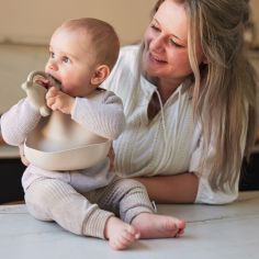 Bavoir en silicone nougat