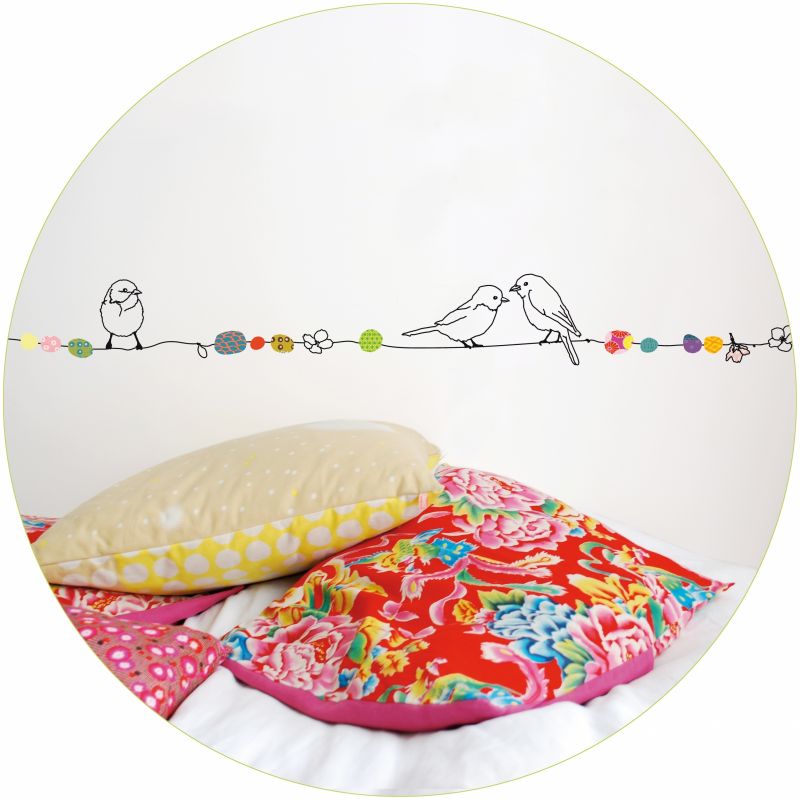 Frise Oiseaux sur fil de perles (5 m) Mimi'lou