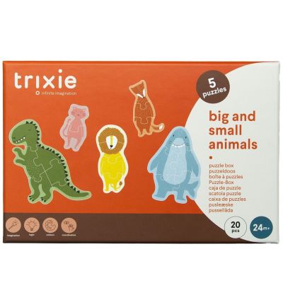 Boîte à puzzles Petits et grands animaux (5 puzzles)