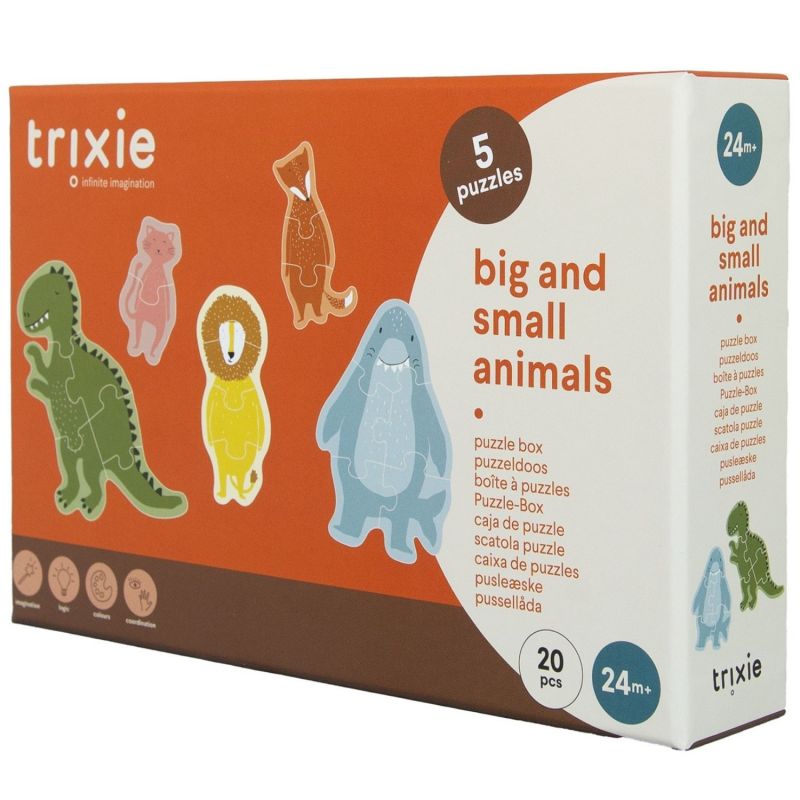 Boîte à puzzles Petits et grands animaux (5 puzzles) Trixie Packaging 3