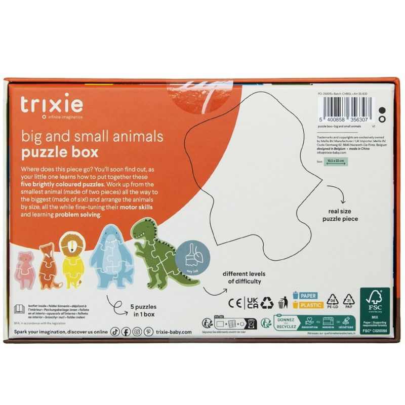 Boîte à puzzles Petits et grands animaux (5 puzzles) Trixie Packaging 4