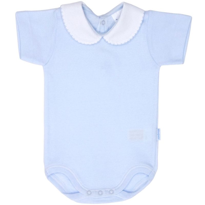 Body col manches courtes bleu (1 mois : 56 cm) Cambrass