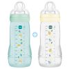 Lot de 2 biberons Easy Active 2ème âge Ice - Tétine débit X (330ml) MAM Produit 1