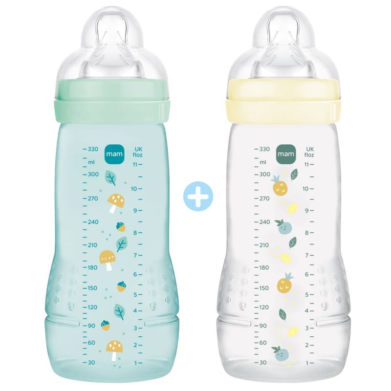 Lot de 2 biberons Easy Active 2ème âge Ice - Tétine débit X (330ml) MAM Produit 1
