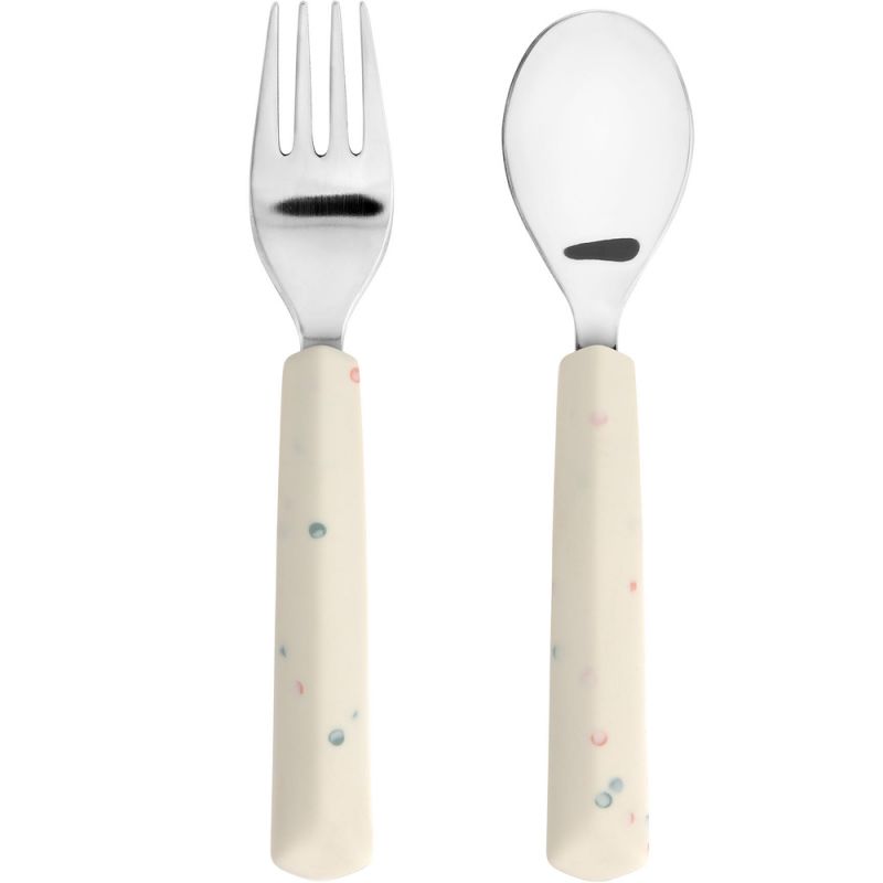 Set de 2 couverts avec manche en silicone nature Lässig