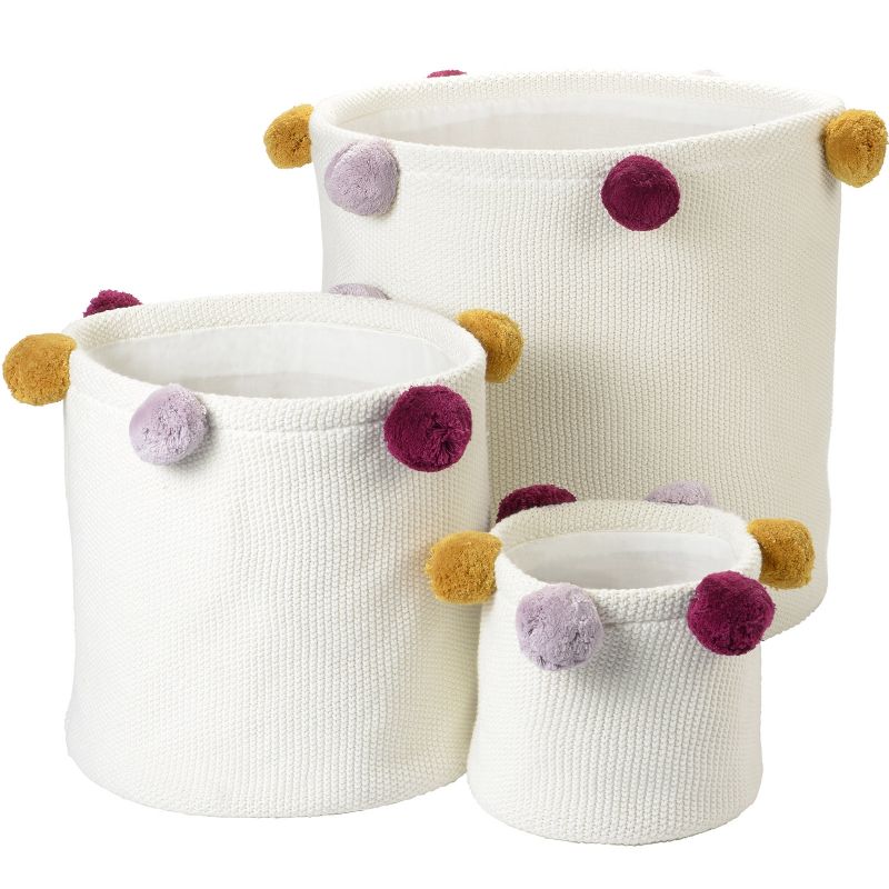 Lot de 3 paniers de rangement Lama rose Kikadu