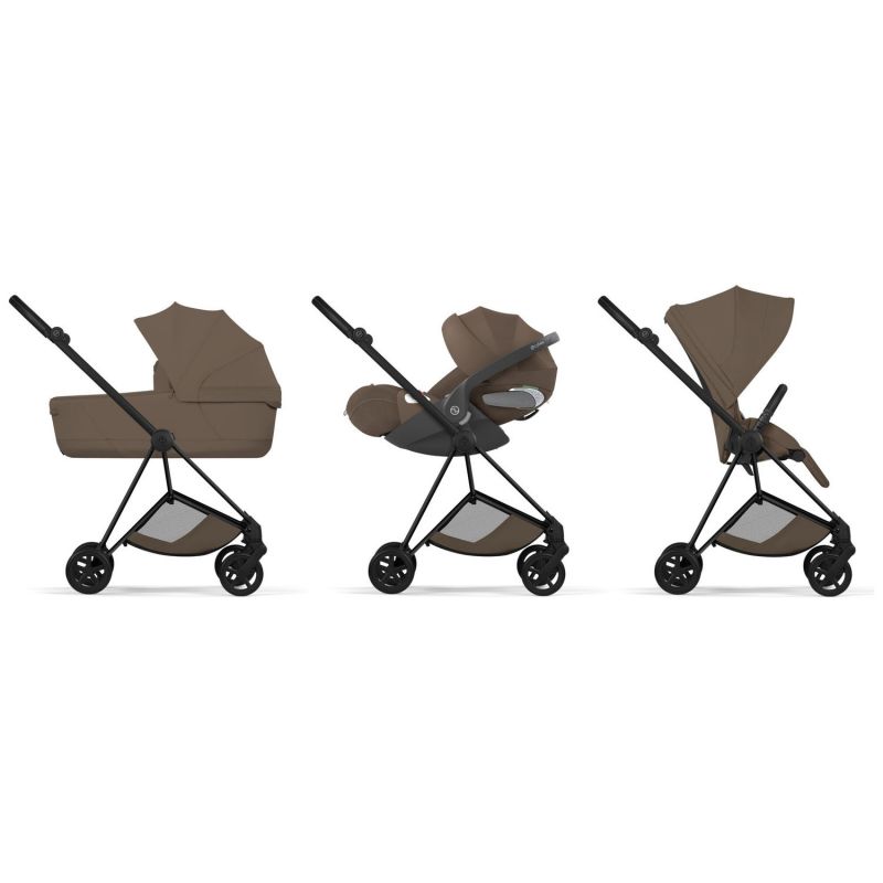 Duo MIOS 2026 Poussette citadine avec nacelle pliable et Châssis Matt Black Coconut Brown Cybex Produit 3