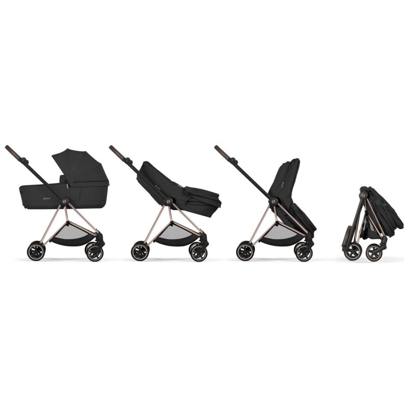 Duo MIOS 2026 Poussette citadine avec nacelle pliable et Châssis Matt Black Coconut Brown Cybex Produit 8