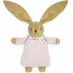 Peluche hochet lapin nid d'ange en coton bio rose poudré (20 cm) - Trousselier