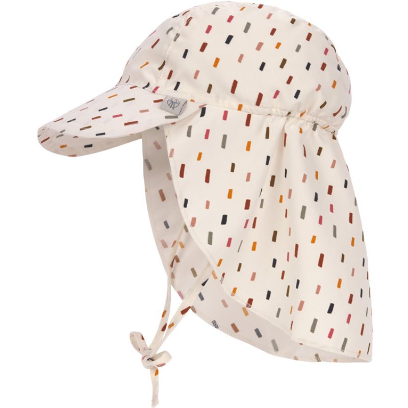 Casquette protège nuque Petits traits écru-multicolore (3-6 mois) Lässig