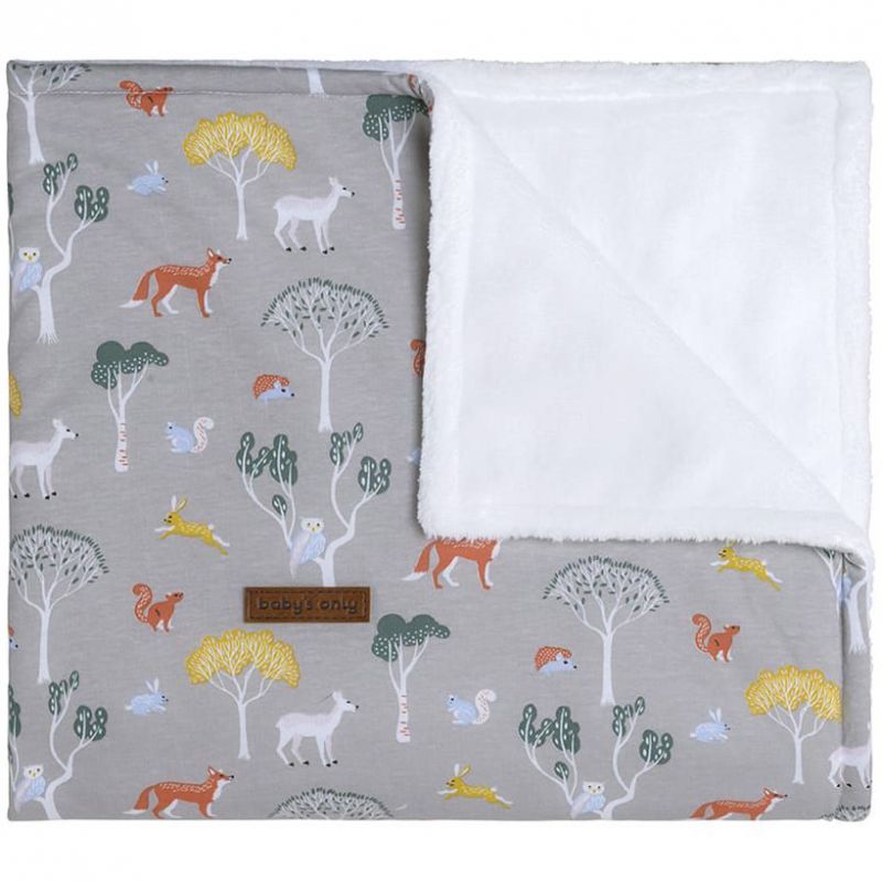 Couverture bébé doublée teddy Forest grise (70 x 95 cm) Baby's Only