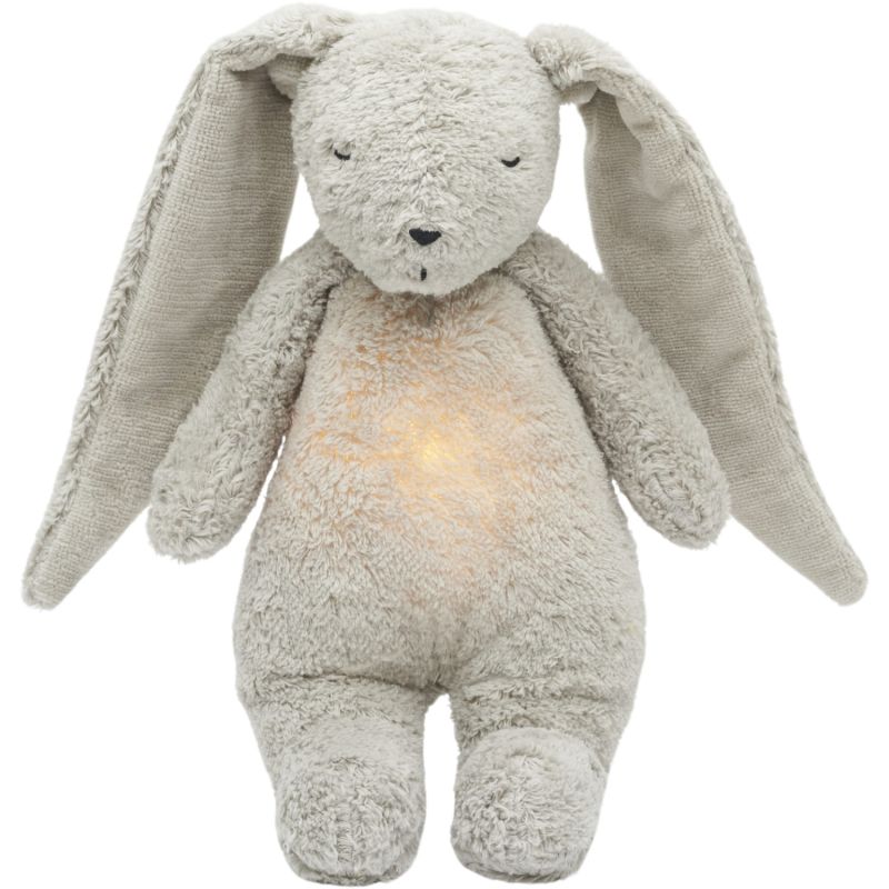 Peluche veilleuse lapin nature bio avec sons & lumières gris 2.0 Moonie Produit 1
