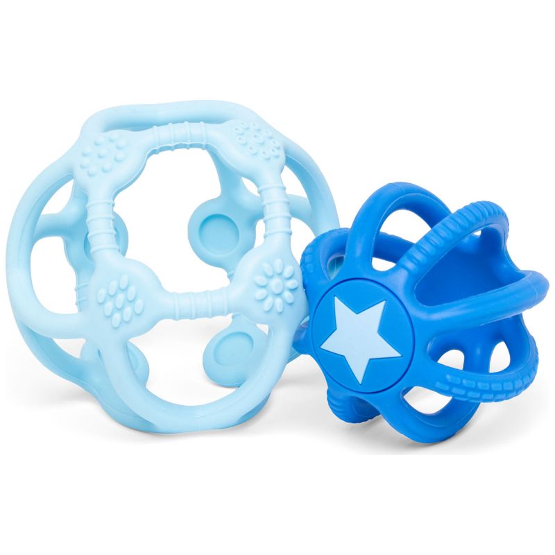 Lot de 2 balles sensorielles en silicone Bleu Little L Produit 2