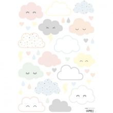 Planche de stickers A3 de nuages rieurs  par Lilipinso