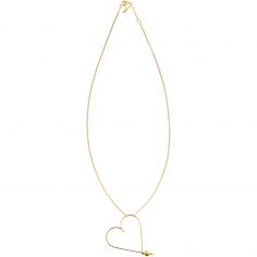 Collier Mon grand cœur (goldfilled jaune 14 carats) - Padam Padam