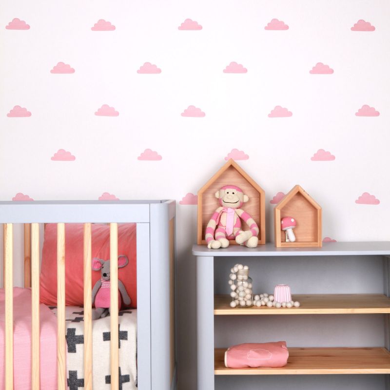 Sticker Nuages rose (modèle intermédiaire) Love Maé