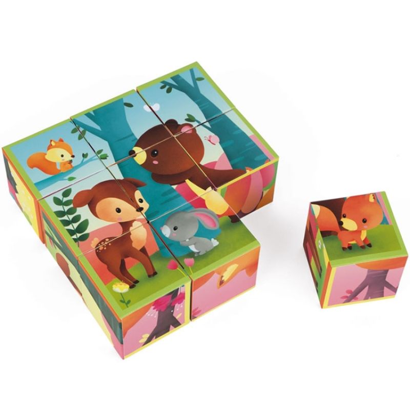 Puzzle cube Kubkid Forêt (9 cubes) Janod Produit 1 grande taille