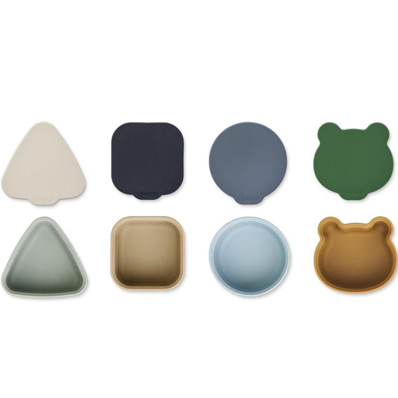 Lot de 4 petites boîtes à goûter Toto Blue multi mix Liewood