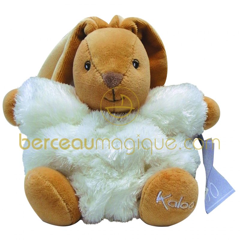 P'tit patapouf lapin fourrure blanc (18 cm) Kaloo