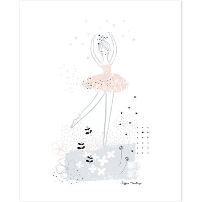 Affiche danseuse arabesque Ballerina (40 x 50 cm)  par Lilipinso