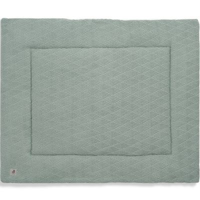 Tapis de jeu réversible en tricot vert cendre (80 x 100 cm) Jollein