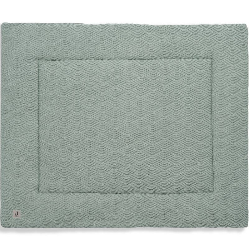 Tapis de jeu réversible en tricot vert cendre (80 x 100 cm) Jollein