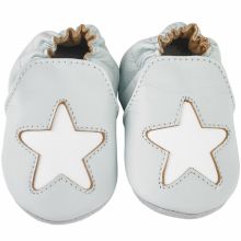 Chaussons cuir Cocon étoile bleu ciel (12-18 mois)  par Noukie's