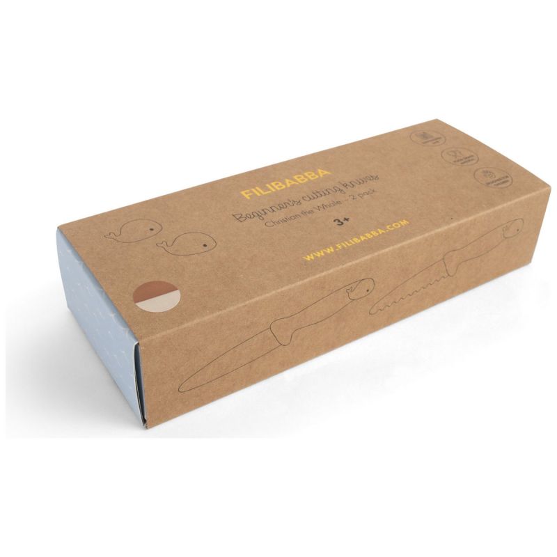 Lot de 2 couteaux d'apprentissage Cannelle et Blanc cassé Filibabba Packaging 4