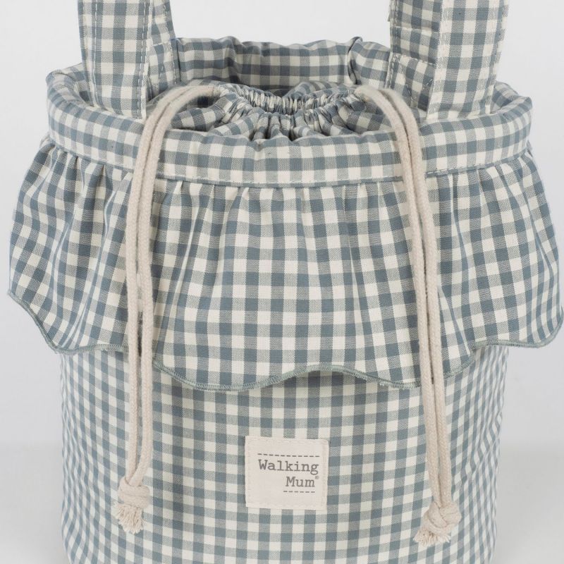 Sac Bucket Praliné Vichy Matcha Walking Mum Ambiance 8
