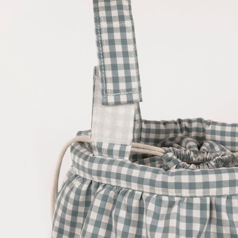 Sac Bucket Praliné Vichy Matcha Walking Mum Ambiance 9