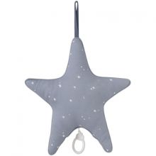 Doudou musical à suspendre étoile Little stars blue (27 cm)  par Little Dutch