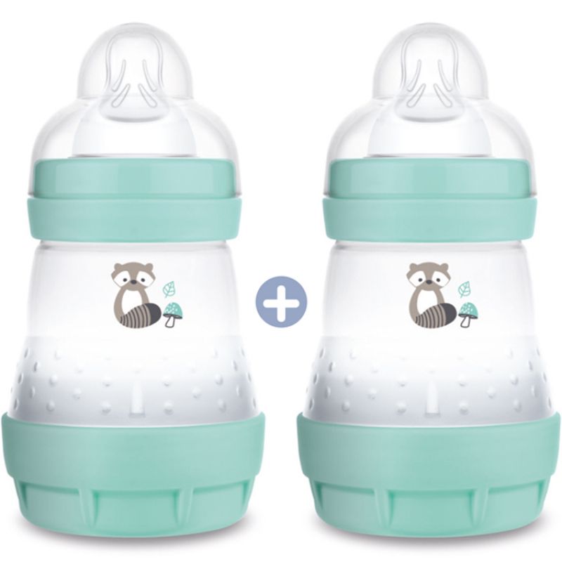 Lot de 2 biberons anti-colique Nature Aqua débit 1 lent (160 ml) MAM
