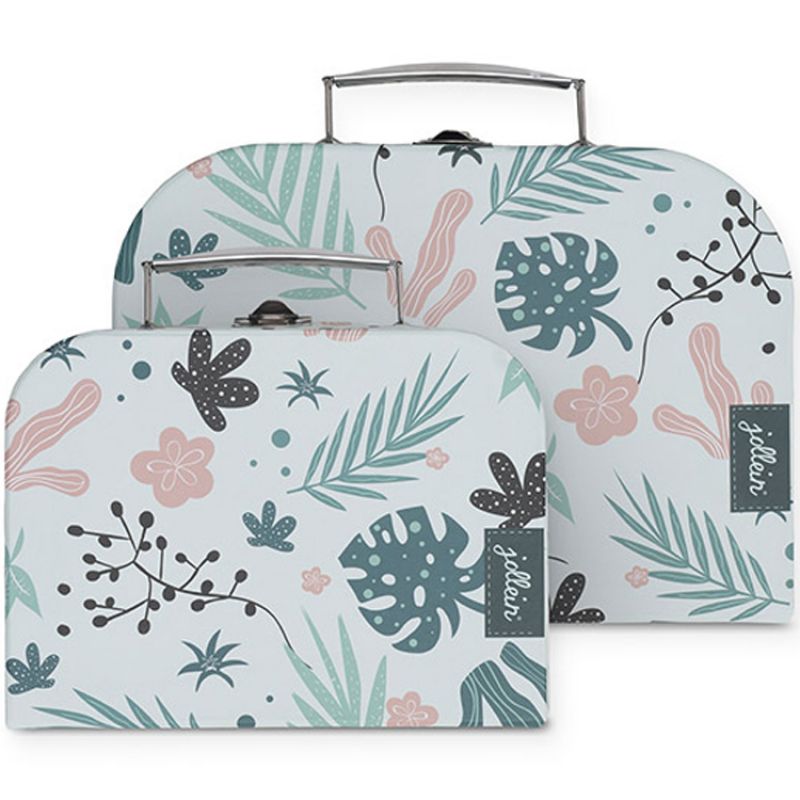 Lot de 2 valisettes décoratives Leaves Jollein