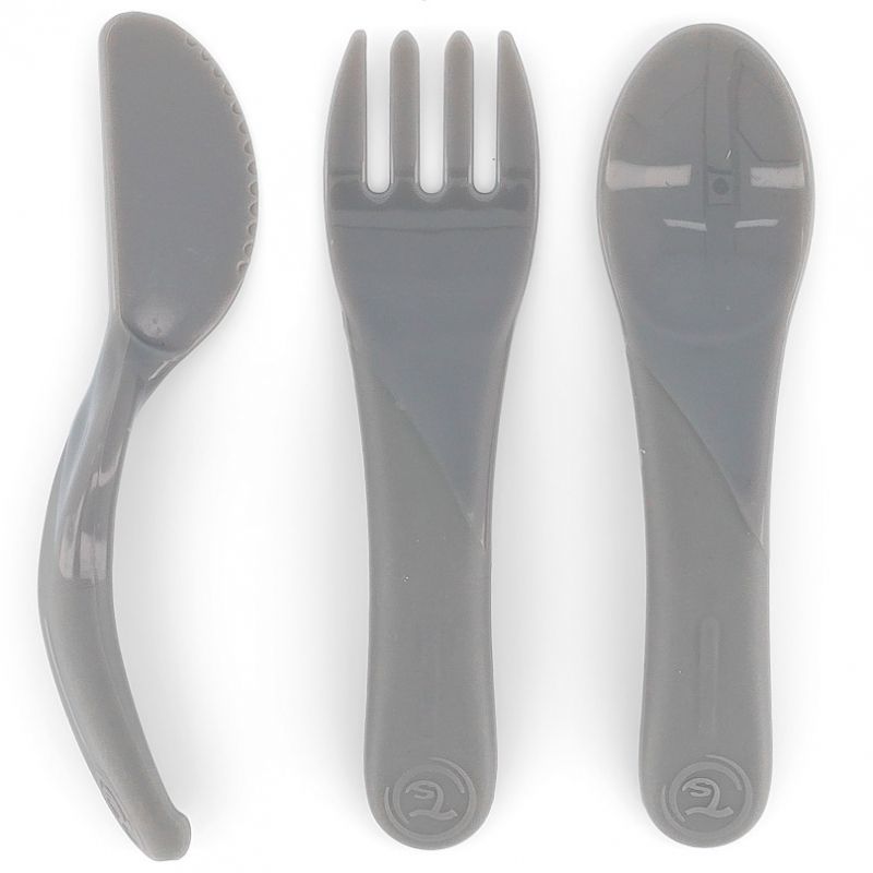 Set de 3 couverts gris pastel Twistshake