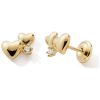 Boucles d'oreilles à vis 2 Cœurs (or jaune 375°) Baby bijoux Produit 1