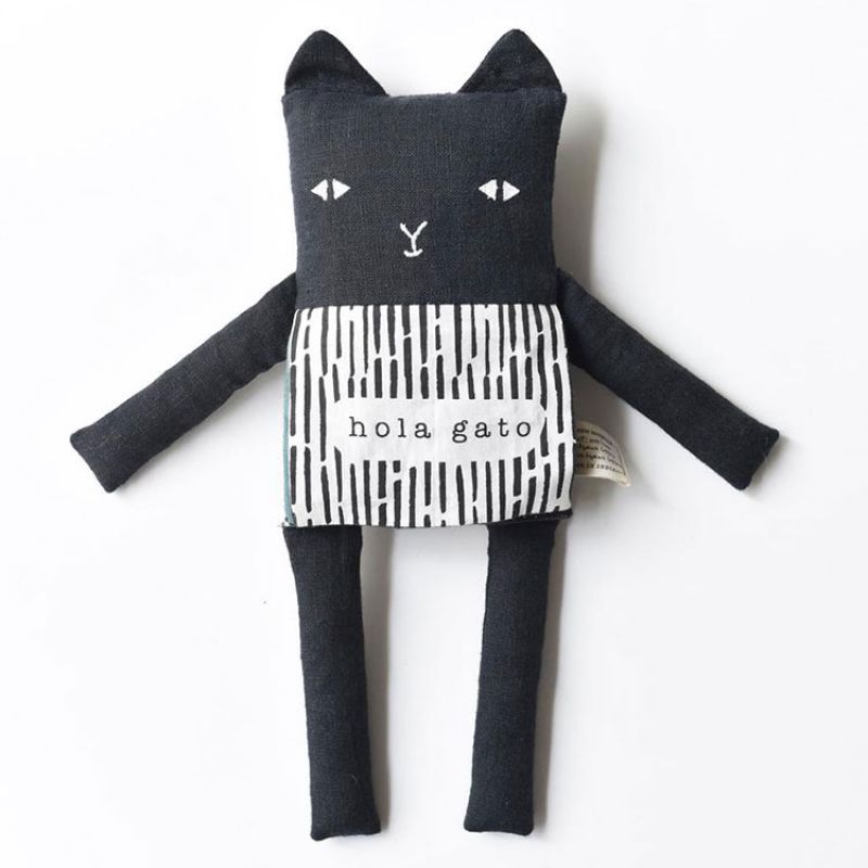 Peluche chat livre bébé Hola gato Wee Gallery