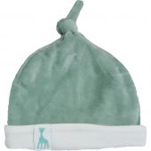 Bonnet en velours olive Sophie la girafe (0-1 mois)